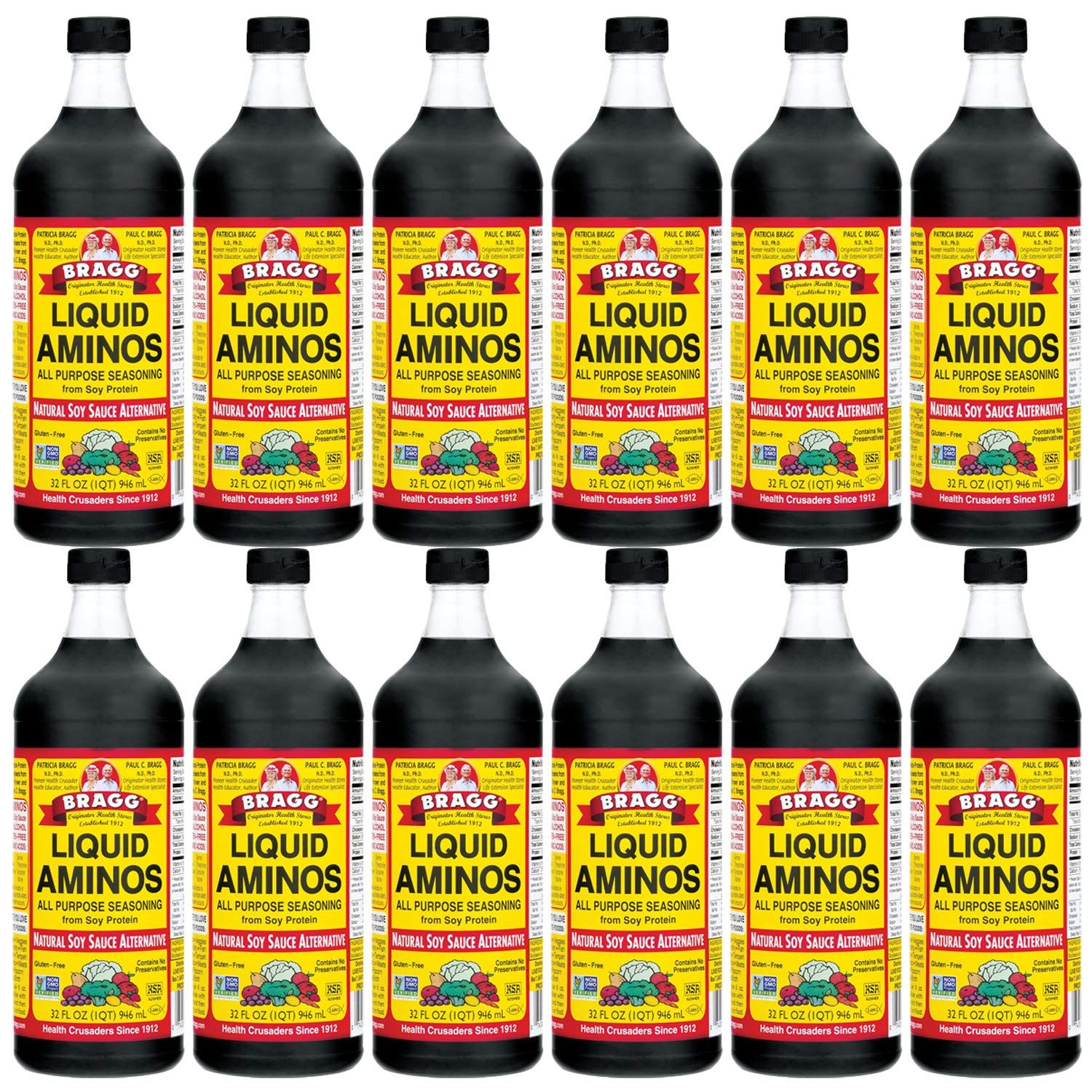 Bragg Liquid Aminos, All Purpose Seasoning, 32 Fl Oz Pack of 2