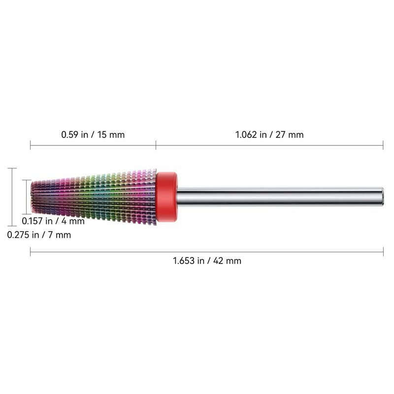 5-in-1 Professional Tungsten Nail Drill Bit - Multi-Grit, Universal 332 Fit, Salon-Quality for Natural &amp; Acrylic Nails - Includes Carrying Case