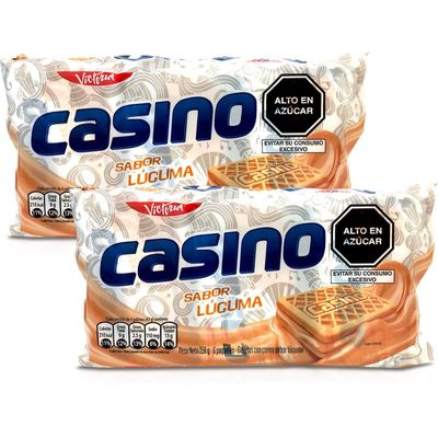 Generic VICTORIA Casino Galletas Peruanas con Crema Sabor Lucuma 2 Pack Peruvian Casino Lucuma Cookies - 2 Pack