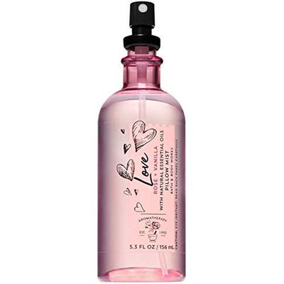 Bath and Body Works Aromatherapy LOVE - ROSE VANILLA Pillow Mist with Natural Essential Oils 5.3 Fluid Ounce