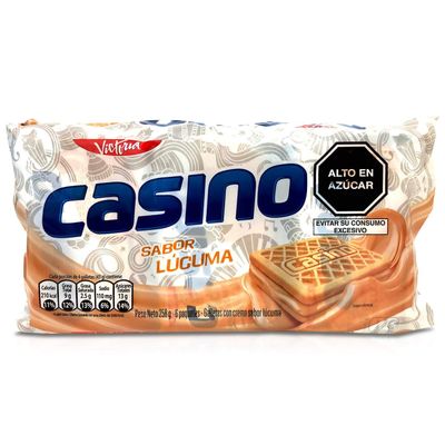Generic VICTORIA Casino Galletas Peruanas con Crema Sabor Lucuma 2 Pack Peruvian Casino Lucuma Cookies - 2 Pack