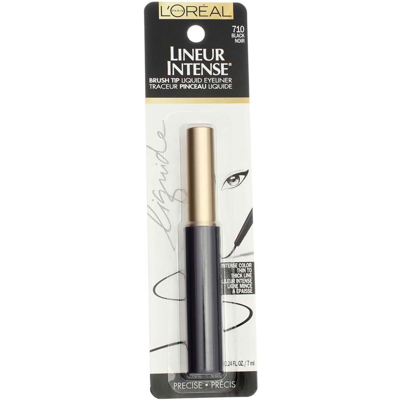 L&#39;Oreal Paris Lineur Intense Brush Tip Liquid Eyeliner, 710 Black Pack of 2