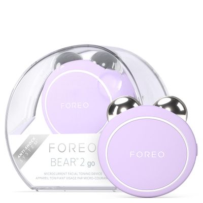 FOREO BEAR 2 go - Travel-friendly Toning Microcurrent Facial Device - For Fine Lines &amp; Wrinkles - Anti Aging - Face Sculpting - Instant Full Face Lift - Firm &amp; Contour - Compact Skin Care - Lavender