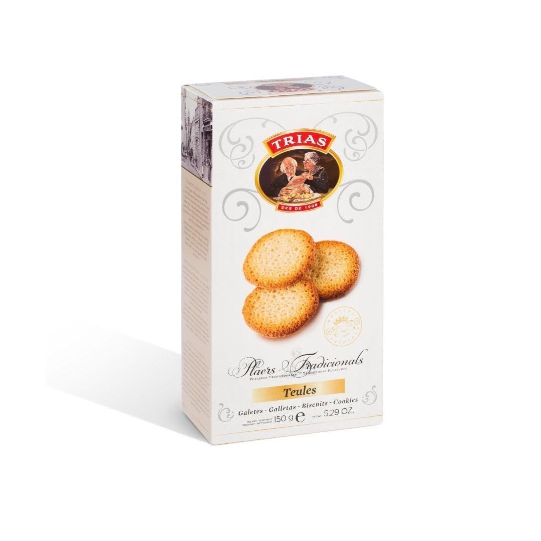 Trias Almond Biscuits 150g 5.29oz Artisanal Spanish Cookies for Tea Time &amp; Snacking Light &amp; Crispy Treats Premium Natural Snacks Gourmet Holiday Gift Gluten-Free Premium Almond Delight