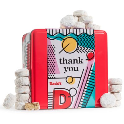 Davids Cookies Ideal Thank You Gift for Everyone - Butter Pecan Meltaways Cookies with Crunchy Pecans and Powdered Sugar - Premium Fresh Ingredients - Comes with a Lovely Tin Box - 2 Lbs