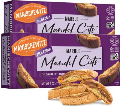 Manischewitz Marble Mandel Cuts 6oz 2 Pack Dairy Free, Gluten Free &amp; Grain Free Biscotti, Kosher for Passover