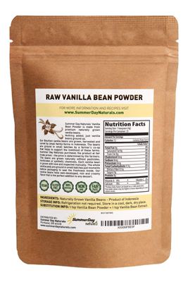 Vanilla Bean Powder, 3.53 Oz - Pure & Raw Ground Vanilla Bean - Unsweetened, Gluten-Free - Great For Coffee & Baking - EXTREMELY FRESH - Ground Moments Before Packaging!