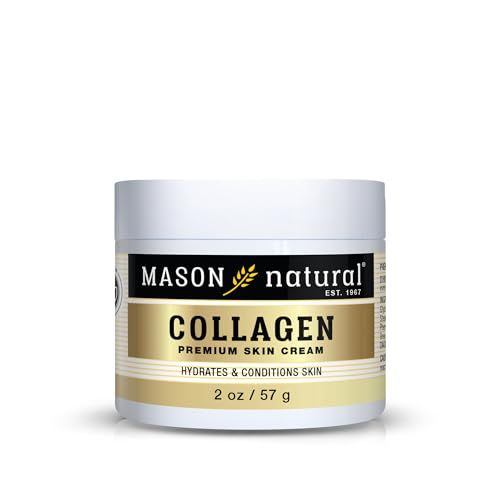 MASON NATURAL Collagen Premium Skin Cream, Womens Anti-Aging Face &amp; Body Daily Moisturizer for Hydration &amp; Firmness, Pear Scent, 2 oz