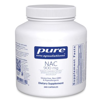 Pure Encapsulations NAC 900 mg - N-Acetyl Cysteine Amino Acid Supplement for Lung &amp; Immune Support, Liver &amp; Antioxidants - 240 Capsules