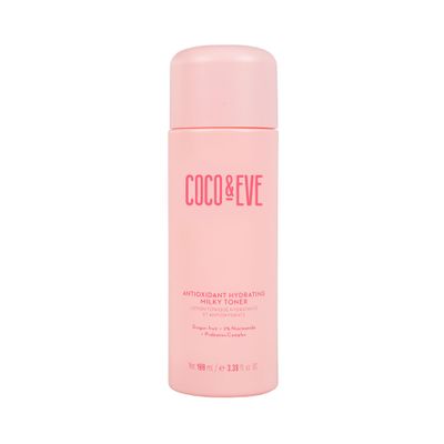 Coco &amp; Eve Antioxidant Hydrating Milky Toner. Gentle Face Toner to Boost Hydration, Radiance, Support Skin Barrier. Antioxidants, Hyaluronic Acid, Niacinamide &amp; Probiotics. 3.38 floz