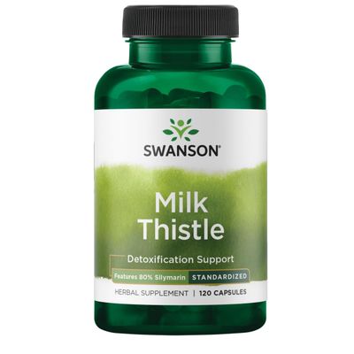 Swanson Milk Thistle Standardized - Herbal Liver Support Supplement w 80 Silymarin - Natural Formula Helping to Maintain Overall Health &amp; Wellbeing - 120 Capsules