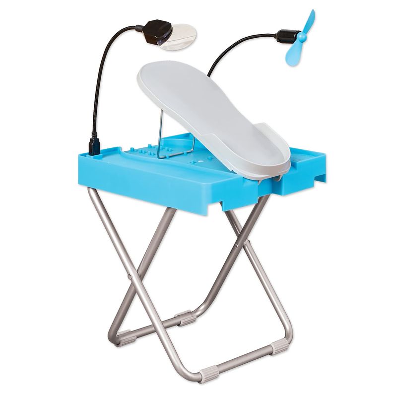 Salon Step The Beauty Footrest for Easy at-Home Pedicures, Treat Your Feet, No More Bending or Stretching with LED Magnifier, Drying Fan, Adjustable Foot Rest, Non-Slip Sturdy Legs &amp; Built-in Storage