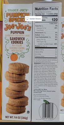 Trader Joe's Pumpkin Spiced Joe-Joe's Pumpkin Sandwich Cookies 9.4oz 266g Two Boxes