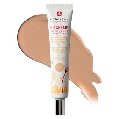 Erborian BB Cream with Ginseng, Fair Clair - Lightweight Buildable Coverage with SPF 20 &amp; Ultra-Soft Matte Finish Minimizes Pores &amp; Imperfections - Korean Face Skincare - 1.5 Oz