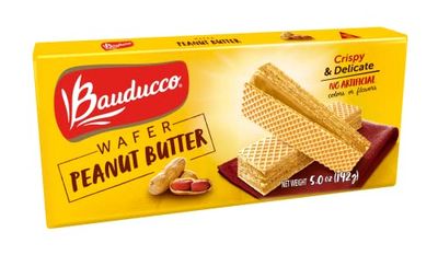 Bauducco Peanut Butter Wafers - Crispy Wafer Cookies With 3 Delicious, Indulgent Decadent Layers of Peanut Butter Flavored Cream - Delicious Sweet Snack or Desert - 5.0 oz Pack of 1