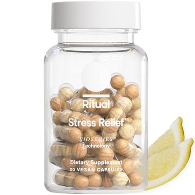 Ritual Stress Relief Supplement BioSeries with 8-Hour Release to Support Natural Cortisol Response and Promote Calm Shoden Ashwagandha, Suntheanine L-Theanine, and Saffron as affron 30 Day