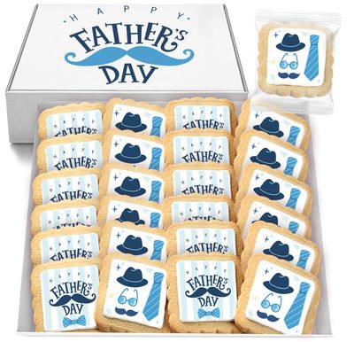 Fathers Day Cookies Party Favors 24 Pack Decorated Treats Bulk for Dad INDIVIDUALLY WRAPPED Sugar Cookies Gift Basket Peanut &amp; Nut Free