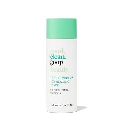 good.clean.goop Beauty The Illuminator 10 Glycolic Toner Correct Texture and Minimize Pores Glycolic Acid, Black Tea Ferment, &amp; Snow Mushroom Extract Helps Even Skin Tone Vegan 3.4 Fl oz