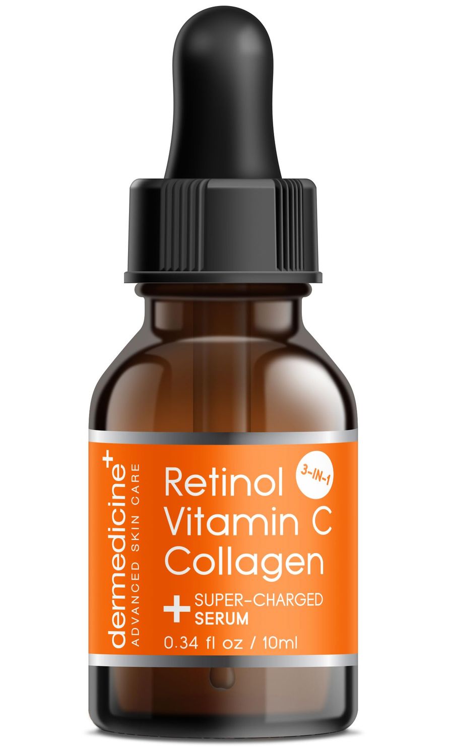 Retinol Vitamin C Collagen Super Charged Anti-Aging Serum for Face Pharmaceutical Grade Quality Helps Smooth &amp; Plump Fine Lines &amp; Wrinkles &amp; Brightens for Younger Skin Trial Size