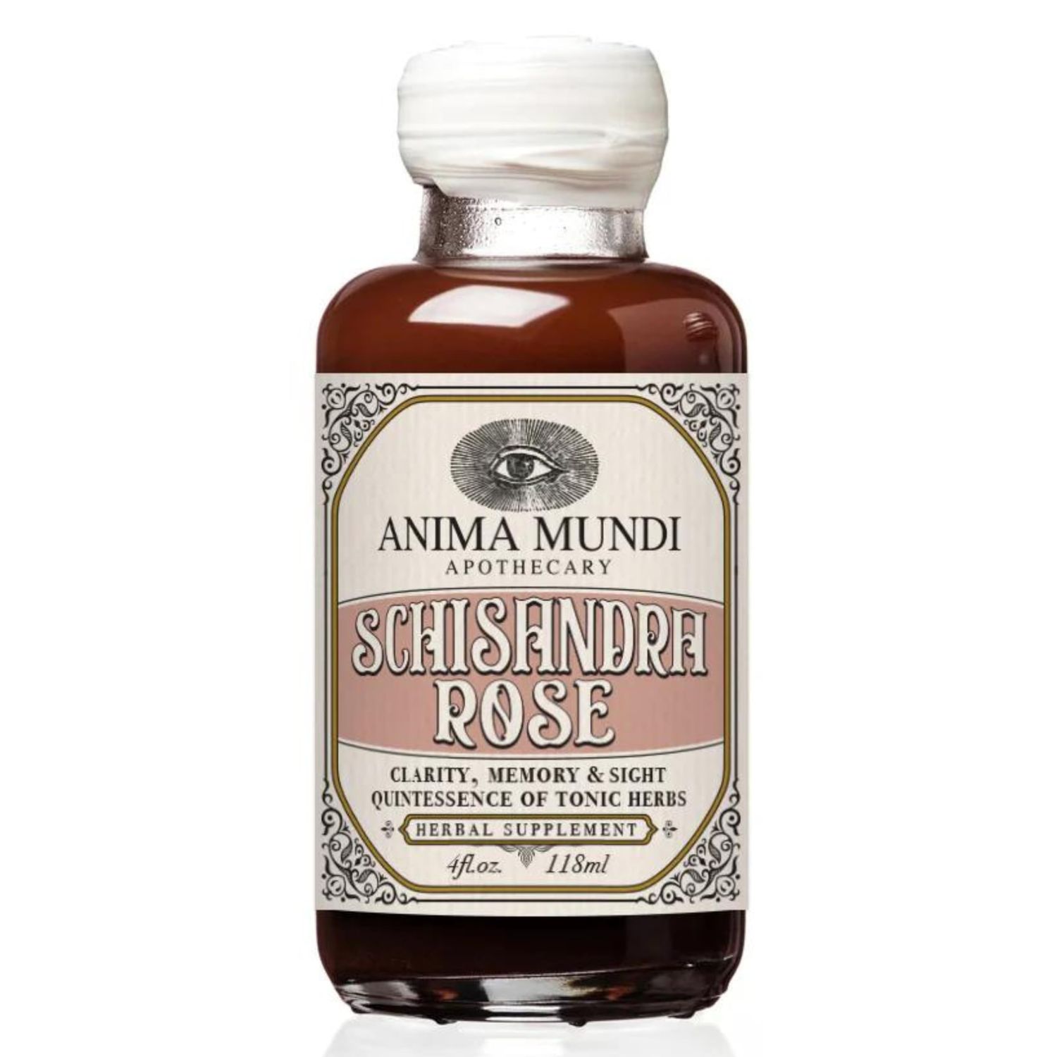 Anima Mundi Apothecary Schisandra Rose Elixir - Liquid Schisandra Berry Adaptogen Supplement with Wildcrafted Rose Petals for Liver and Kidney Support - Anima Mundi Beauty Supplements 4oz 120ml