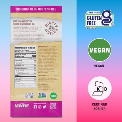 MIGHTYLICIOUS Vegan Double Dutch Chocolate Chip Cookies - Gluten-Free, Allergen Friendly, Kosher, Preservative-Free - Snack Option for a Guilt-Free Treat - 6.5 Oz 3 Pack