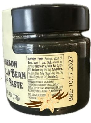Bourbon Vanilla Bean Paste 4oz 113g and .Double Fold Bourbon Vanilla Extract, 3.55 fl oz Paste and Seed