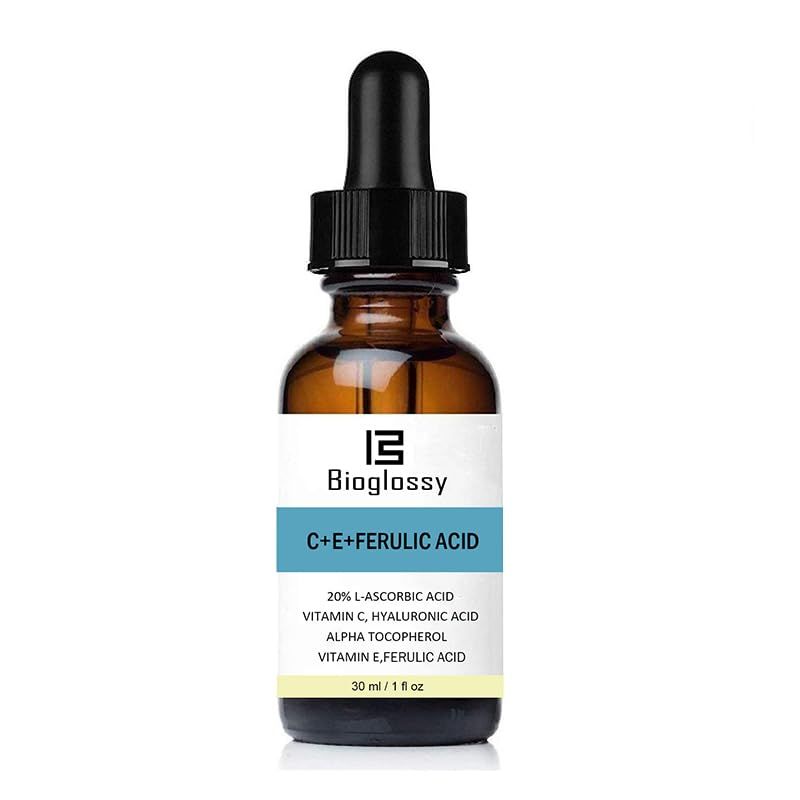 Bioglossy Vitamin CE Ferulic Acid Serum 20 Vitamin C Serum Vitamin E &amp; Hyaluronic Acid - Skin Moisturizer Face Dark Spot Corrector and Anti Aging 30ml 1 fl.oz