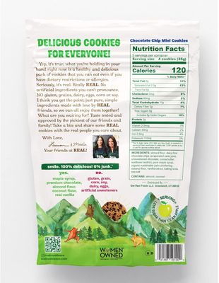 REAL Chocolate Chip Mini Cookie Poppers - Bite-sized Gluten Free Semi Soft Baked Cookies - Dairy Free, Vegan, Kosher, Paleo - Delicious Mini Chocolate Chip Cookies 4.5 oz, 3 Pack