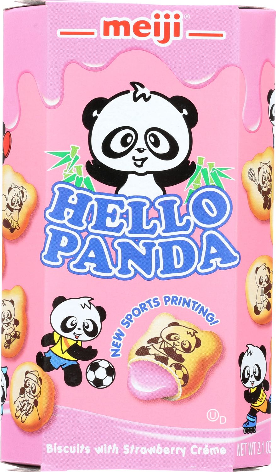 Meiji Hello Panda Biscuits with Strawberry Creme, Kosher, 2.1 Ounce Pack of 10