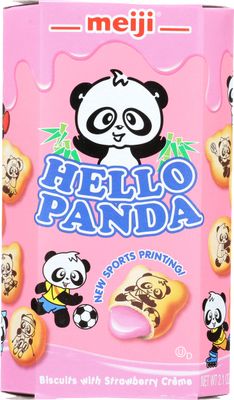 Meiji Hello Panda Biscuits with Strawberry Creme, Kosher, 2.1 Ounce Pack of 10