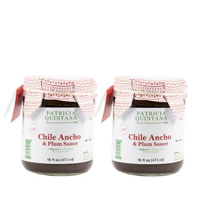 Patricia Quintana Chile Ancho &amp; Plum Marinade - Ideal for Burritos, Pulled Pork &amp; Grilled Veggies 16 oz, 2-Pack