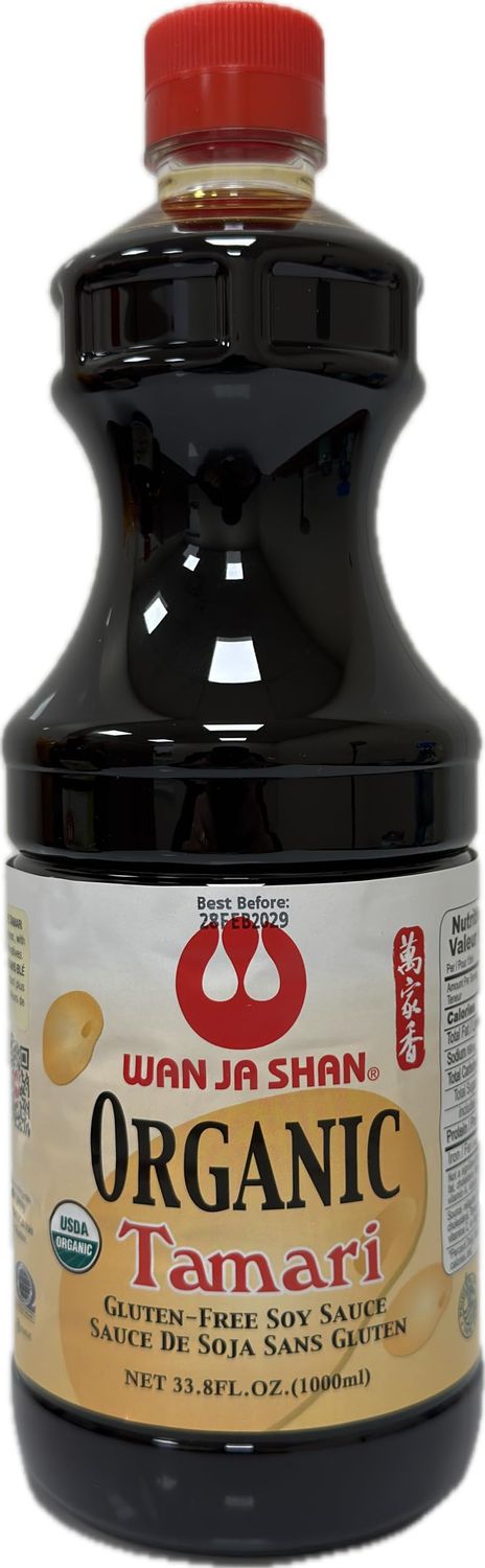 Wan Ja Shan Organic Gluten Free Soy Sauce - Tamari Sauce. 1 Liter 33.8oz 1 Liter