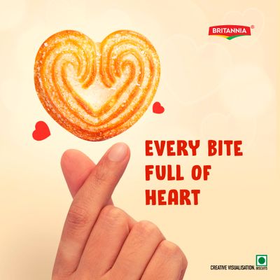 Britannia Little Hearts Biscuits 2.6oz 75g - Soft and Delicious Biscuits - Kids Favorite Cookies Pack of 1