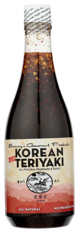 Sunny&#39;s Gourmet Korean Spicy Teriyaki Sauce - 15.5 oz., All Natural Marinade, For Grilling Meat or Sauteing Vegetables