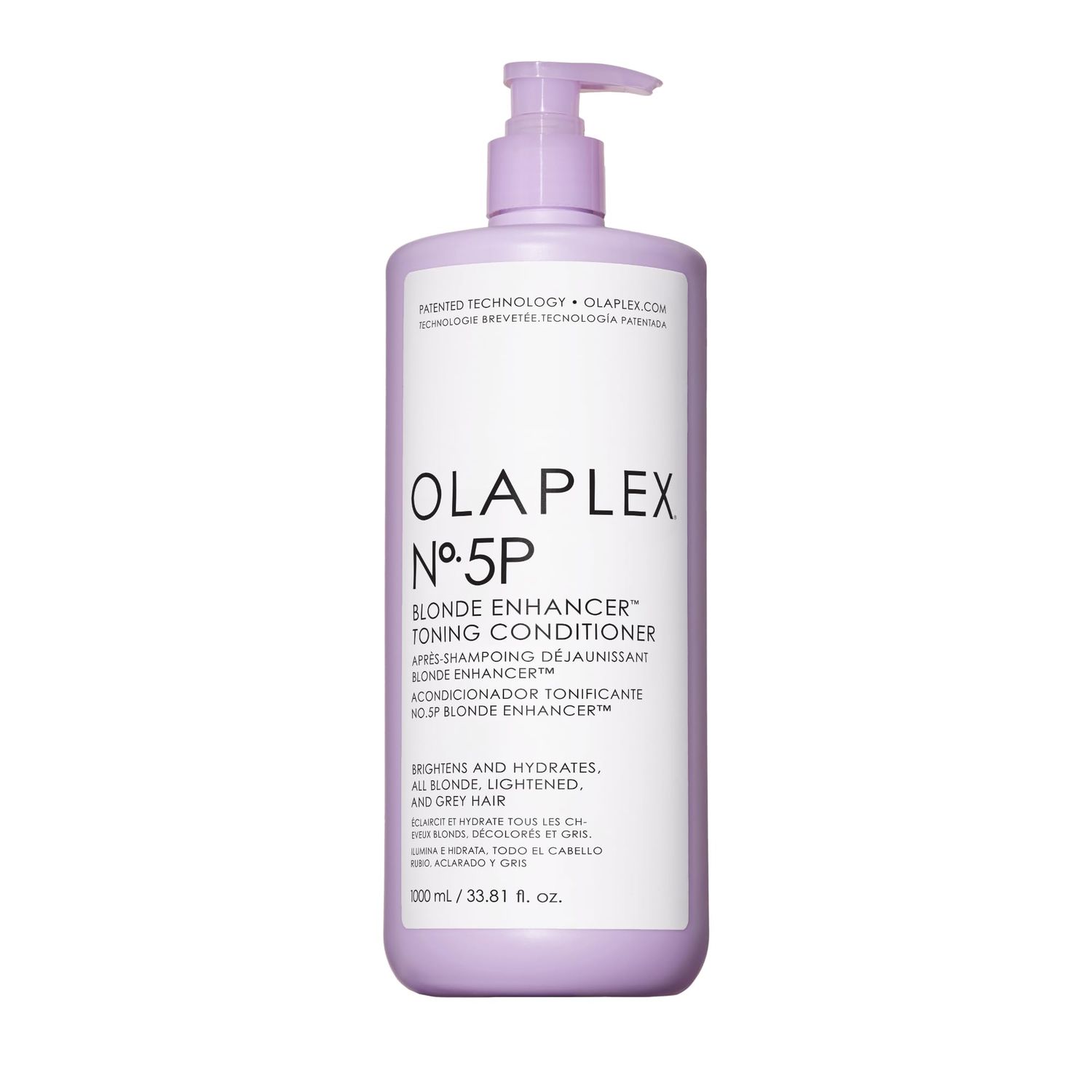 Olaplex No.5P Blonde Enhancer Purple Toning Conditioner, Repairs, Hydrates, &amp; Brightens All Blonde, Lightened, &amp; Grey Hair, 1 Liter