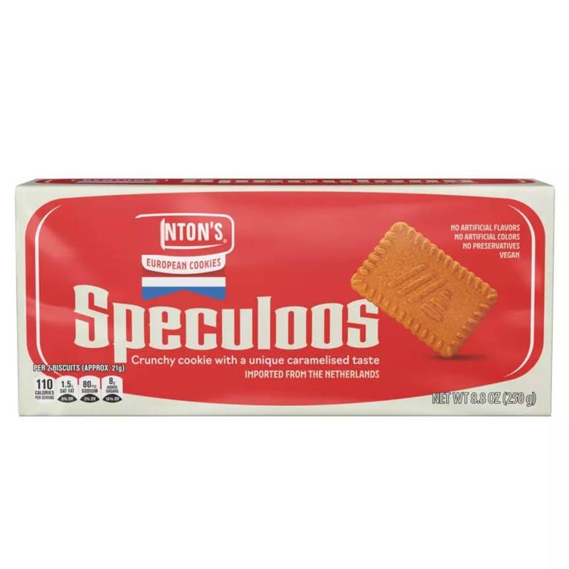 Speculos Carmalized Cookie, Crunchy Vegan Snack Snacking Food Gift Dessert Treat, Import Netherlands, 8.8oz Benton Bag