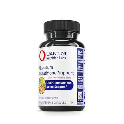 QNL Glutathione Support - Glutathione Capsules for Adults - Organic Antioxidant, Liver &amp; Immune Support Supplement - Supports Eye Health - 60 Plant-Source Capsules