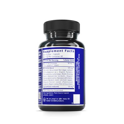 QNL Glutathione Support - Glutathione Capsules for Adults - Organic Antioxidant, Liver & Immune Support Supplement - Supports Eye Health - 60 Plant-Source Capsules
