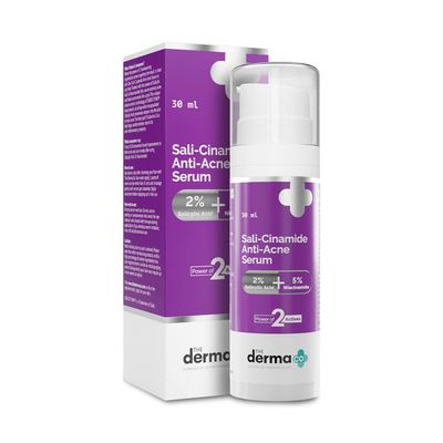 The Derma Co Sali-Cinamide Anti-Acne Serum with 2 Salicylic Acid &amp; 5 Niacinamide Helps Reduce Acne &amp; Acne Marks Suits All Skin Types 1.01 Fl Oz30ml
