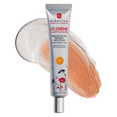 Erborian Color Correcting CC Cream with Centella Asiatica, Tan Dore - Light Multi-Purpose Facial Concealer with Illuminating Finish Soothes &amp; Hydrates - SPF Korean Skincare Skin Perfector - 1.5 Oz