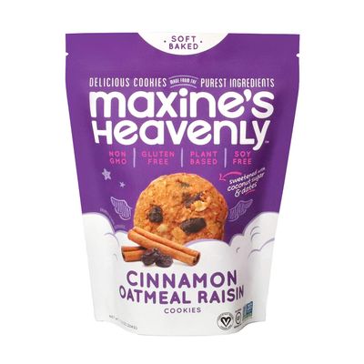 Maxine&#39;s Heavenly - Plant Based, Gluten Free, Low Sugar - Cinnamon Oatmeal Raisin Cookies 1 Pack