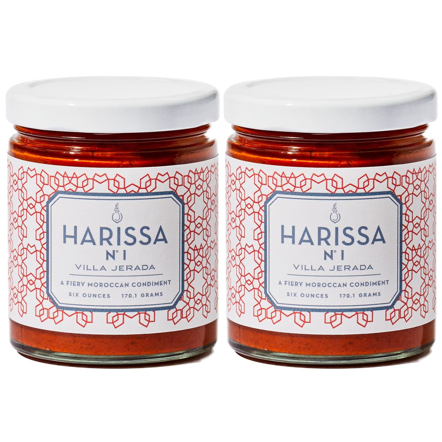 Villa Jerada, Harissa No. 1, 6 oz, Fiery Moroccan Hot Sauce with Preserved Lemon, The Perfect Amount of Savory, Tang, and Spice to Any Meal, HARISSA - 2 JARS