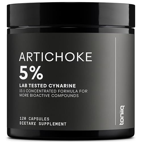Artichoke Extract Capsules - Ultra High Potency 15:1 Extract with 5 Cynarin - Highly Concentrated - Third-Party Lab Tested - 120 Capsules
