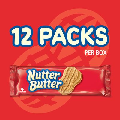 Nabisco, Nutter Butter, Peanut Butter Sandwich Cookies, 12 Count, 16.7oz Box Pack of 2
