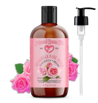 Natural Born Oils Rose Water, 16oz, Organic, Hydrating Facial Mist, Excellent for Revitalizing Skin, Natural Beauty Enhancer