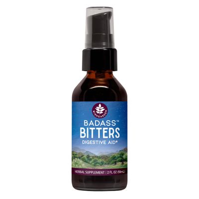WishGarden Herbs Badass Bitters - All-Natural Digestive Bitters Made with Gentian Root, Orange Peel &amp; Fenugreek Seed, Bitters for Digestion Stimulates Digestive Enzymes Function, Swedish Bitters, 2oz