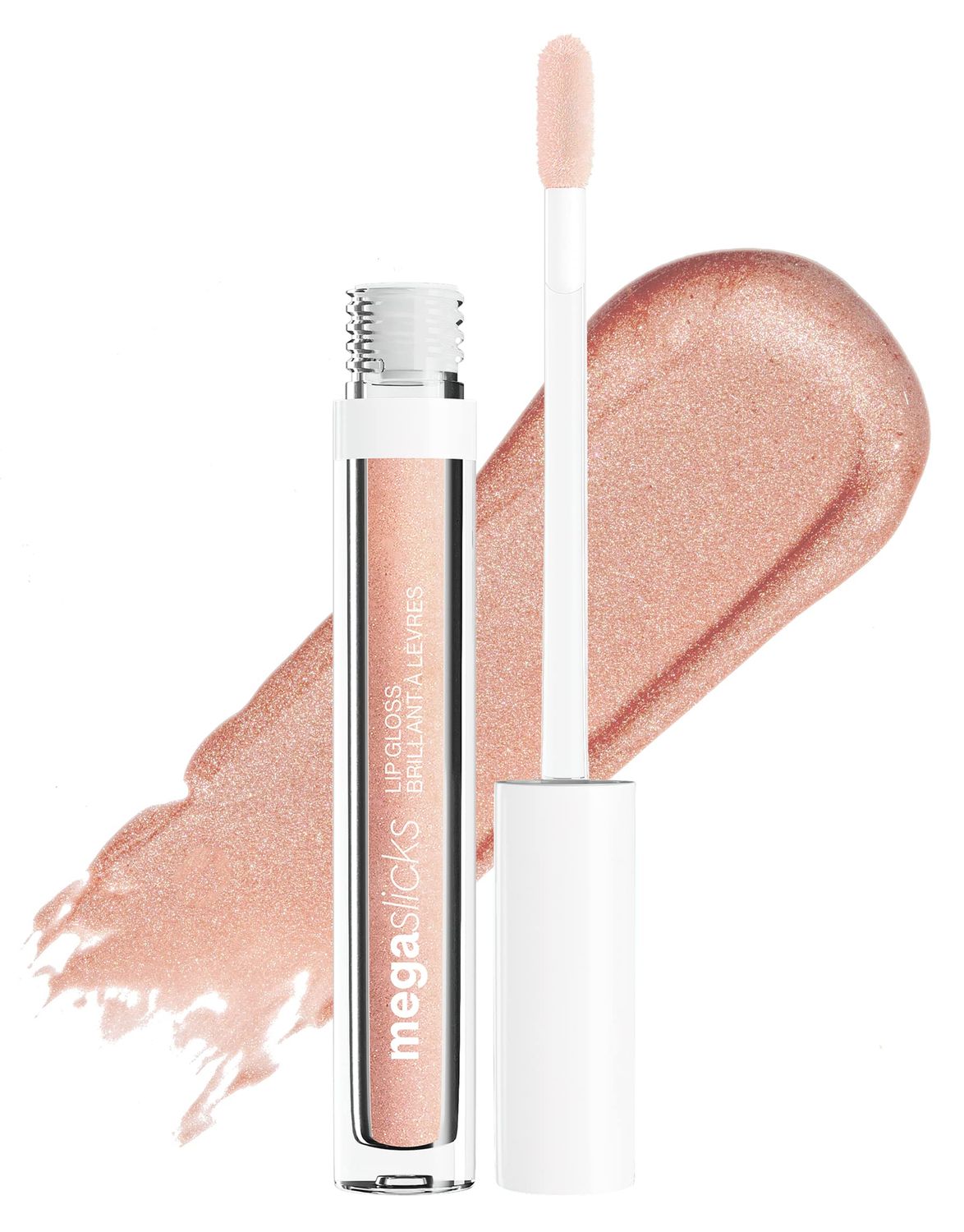 wet n wild MegaSlicks Lip Gloss, Ultra-Glossy, Vitamin-E Enriched, Ultra-Gloss High Shine Moisturizing, Cruelty-Free &amp; Vegan - Champagne Please