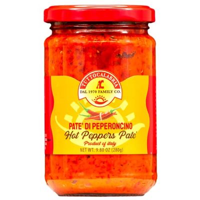 TUTTOCALABRIA Pate Crushed Calabrian Chili Pepper Pate, Smoother Textured Version of Our Crushed Pepper Paste, 10 oz