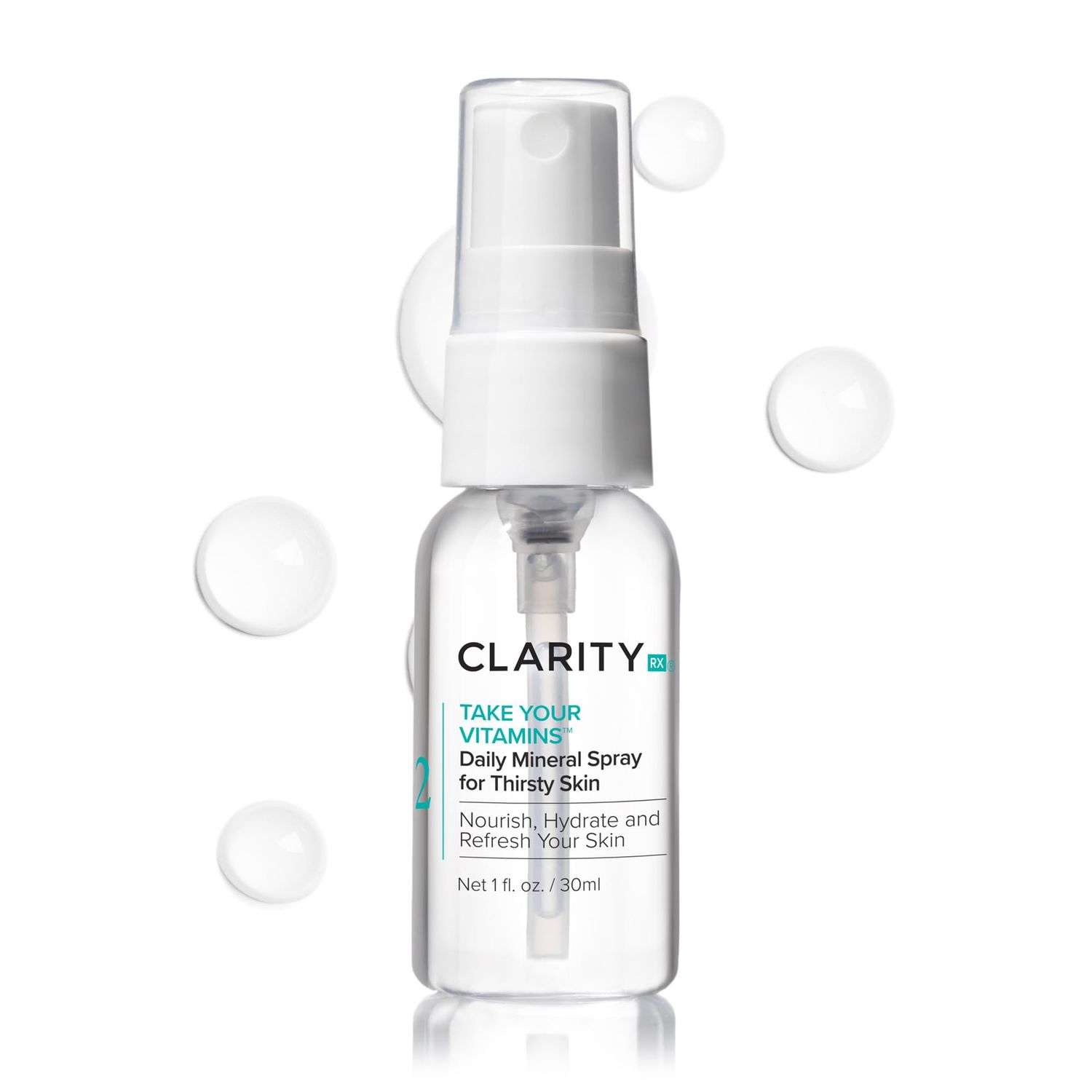 ClarityRx Take Your Vitamins Daily Mineral Spray for Dry Skin, Natural Plant-Based Moisturizing Face &amp; Body Mist for All Skin Types 1 fl oz