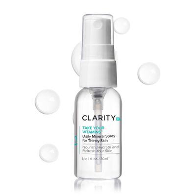ClarityRx Take Your Vitamins Daily Mineral Spray for Dry Skin, Natural Plant-Based Moisturizing Face &amp; Body Mist for All Skin Types 1 fl oz